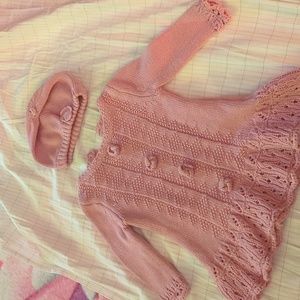 Girls 12m sweater dress with hat